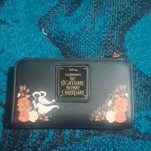 Disney Black and Gold Nightmare Before Christmas Floral Wallet